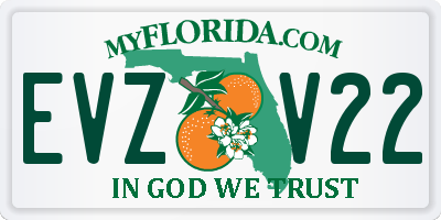 FL license plate EVZV22