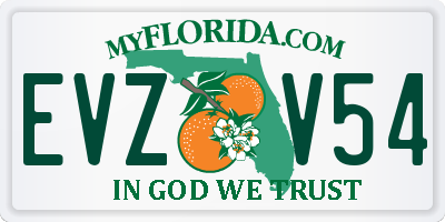 FL license plate EVZV54