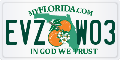 FL license plate EVZW03