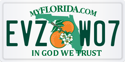 FL license plate EVZW07