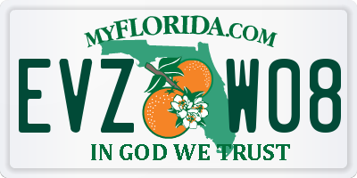 FL license plate EVZW08