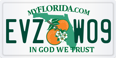 FL license plate EVZW09