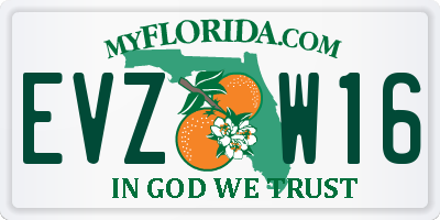FL license plate EVZW16