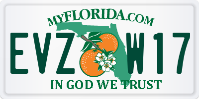 FL license plate EVZW17
