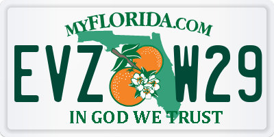 FL license plate EVZW29