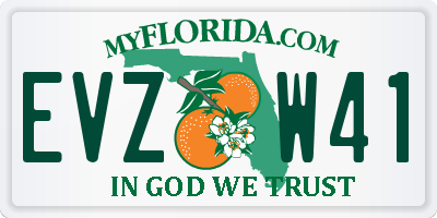 FL license plate EVZW41