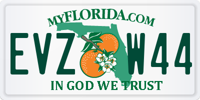 FL license plate EVZW44