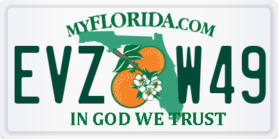 FL license plate EVZW49