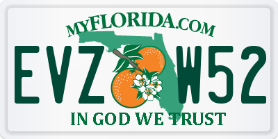 FL license plate EVZW52