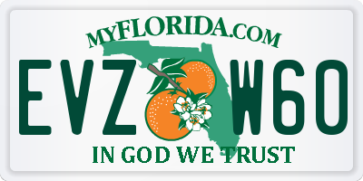 FL license plate EVZW60