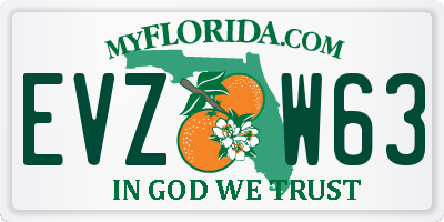 FL license plate EVZW63
