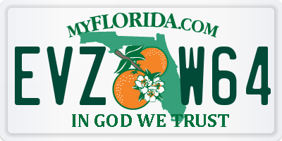FL license plate EVZW64