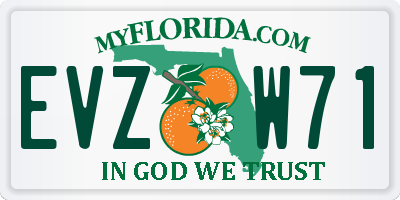 FL license plate EVZW71