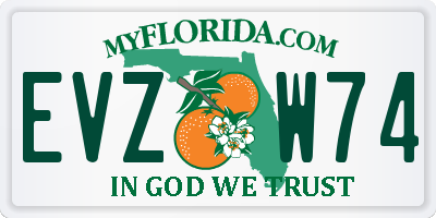FL license plate EVZW74
