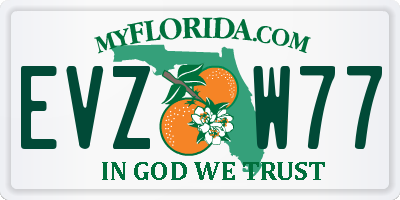 FL license plate EVZW77
