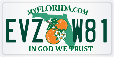 FL license plate EVZW81