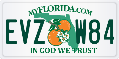 FL license plate EVZW84