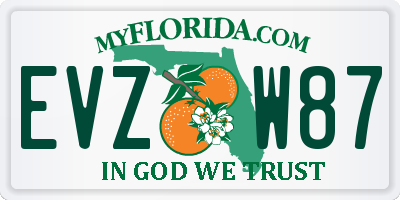 FL license plate EVZW87