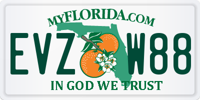 FL license plate EVZW88