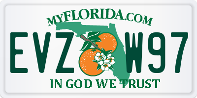 FL license plate EVZW97