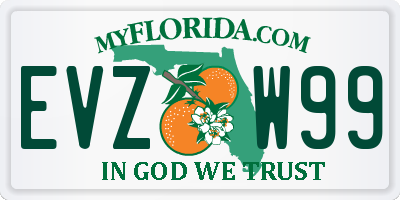 FL license plate EVZW99