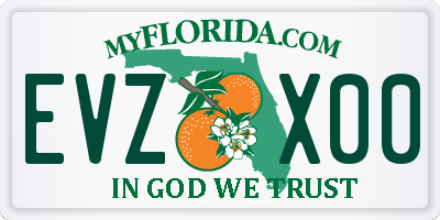 FL license plate EVZX00