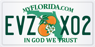 FL license plate EVZX02