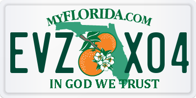 FL license plate EVZX04