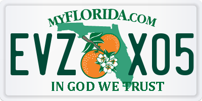 FL license plate EVZX05
