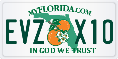 FL license plate EVZX10