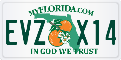 FL license plate EVZX14