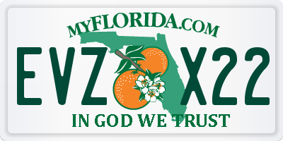 FL license plate EVZX22