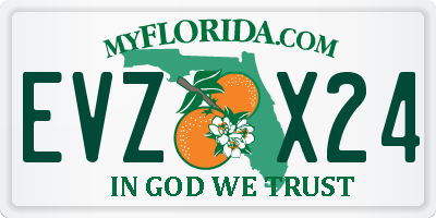 FL license plate EVZX24