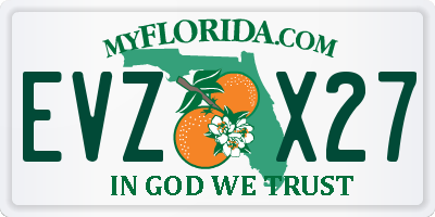 FL license plate EVZX27