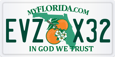 FL license plate EVZX32