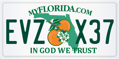 FL license plate EVZX37