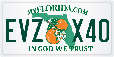 FL license plate EVZX40