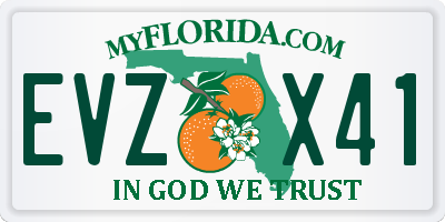 FL license plate EVZX41