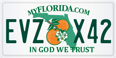 FL license plate EVZX42