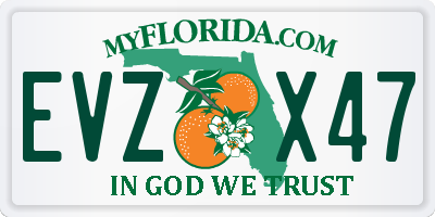 FL license plate EVZX47