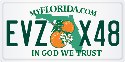 FL license plate EVZX48