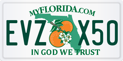 FL license plate EVZX50