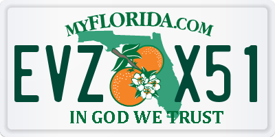 FL license plate EVZX51