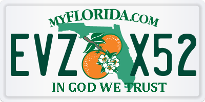 FL license plate EVZX52