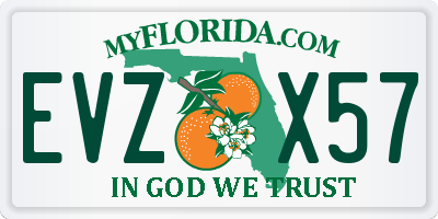 FL license plate EVZX57
