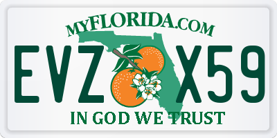 FL license plate EVZX59