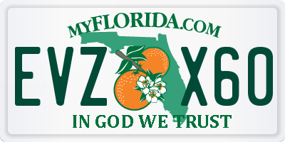 FL license plate EVZX60