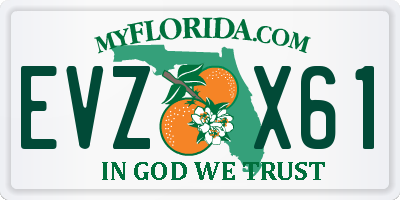 FL license plate EVZX61