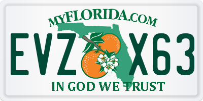 FL license plate EVZX63