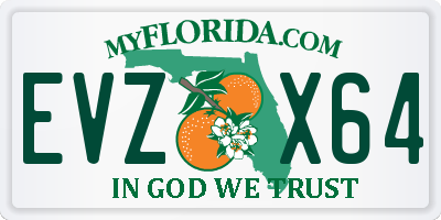 FL license plate EVZX64